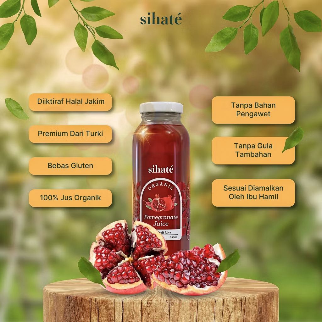 Delima Sihate Kombo Botol Organic Pomegranate Juice Baik Untuk Mual ...