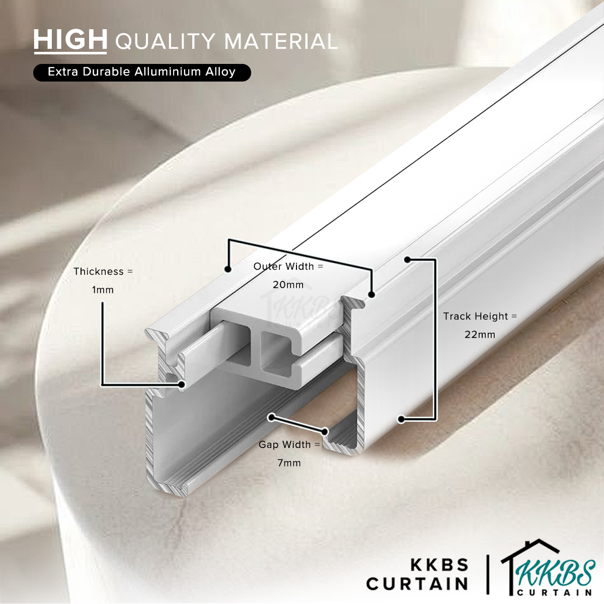 KKBS CURTAIN Audery Bendable Curve Curtain Track/Ripple Fold Curtain ...