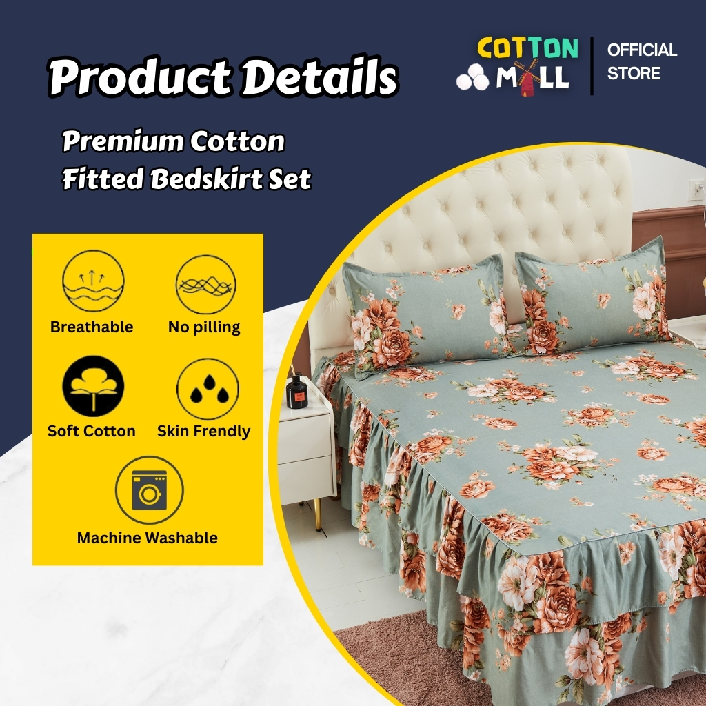 #CRK2 Premium Cotton 3IN1 Cadar Ropol Set Super Single/Queen /King ...