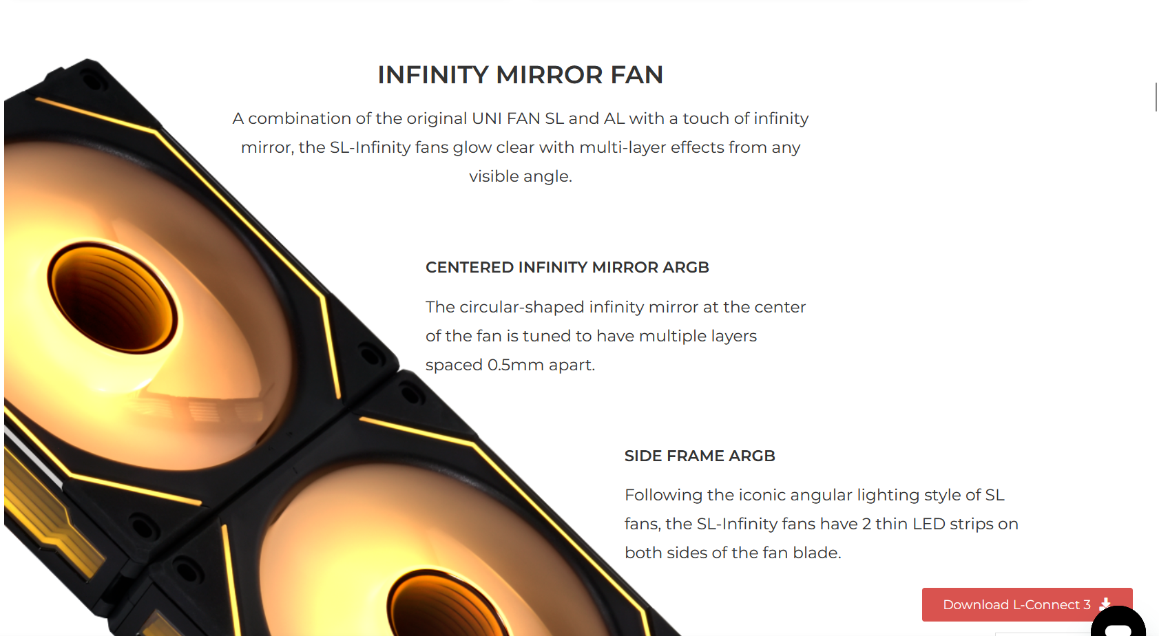 Lian Li UNI FAN SL-INFINITY REVERSE BLADE 120 ARGB Fan - Fan Pack (3 ...