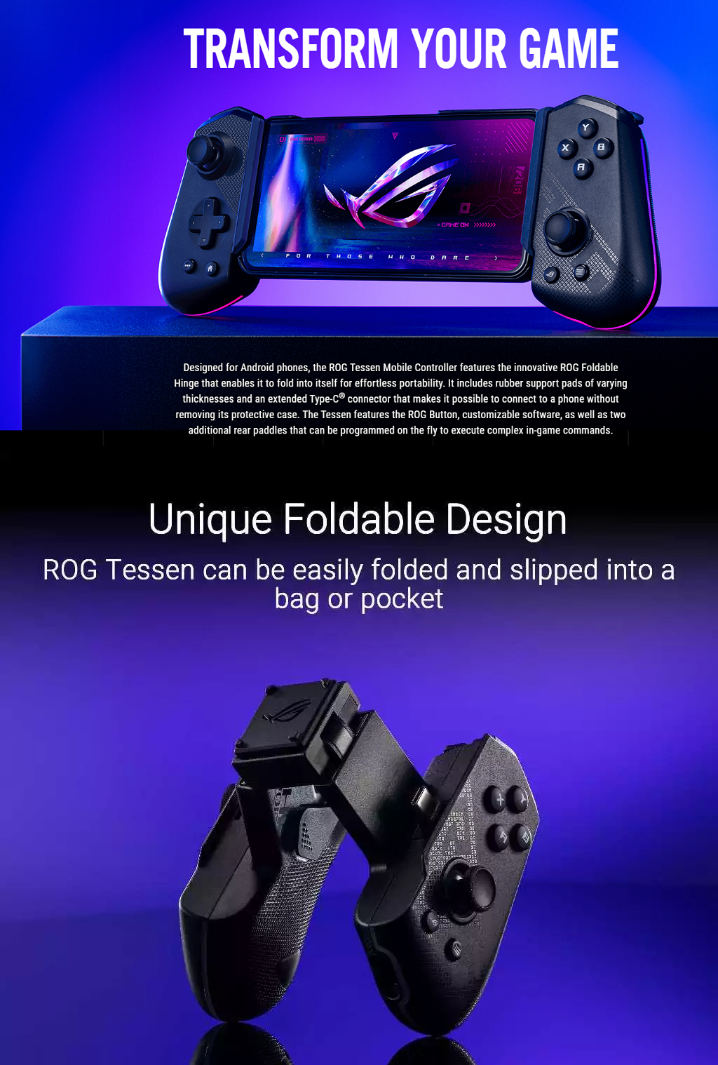 ASUS ROG TESSEN MOBILE CONTROLLER (SUPPORT UP TO 7-INCHES) GU200A WITH ...