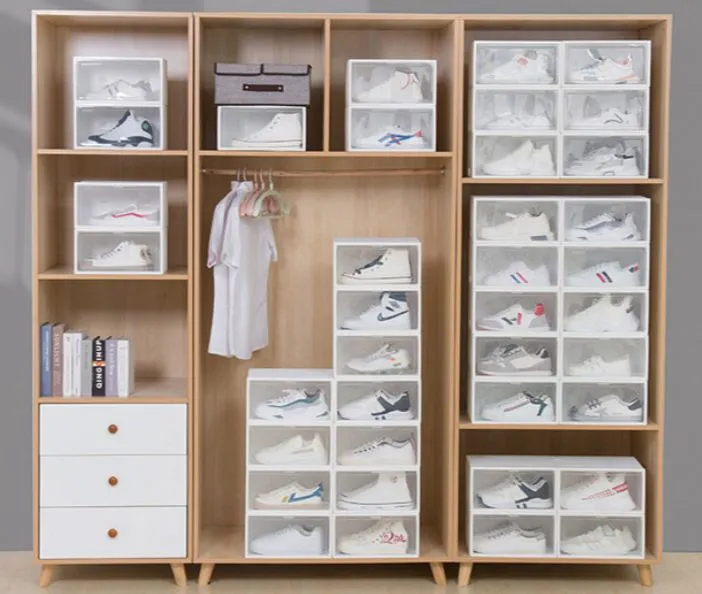 Shoe Box Transparent Plastic Stackable Shoe Box with Lid Shoe Storage ...