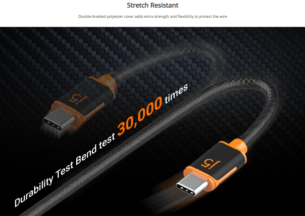 J5CREATE JUCX24L30 USB-C® to USB-C® Sync & Charge Cable (3m / 9.8 ft ...