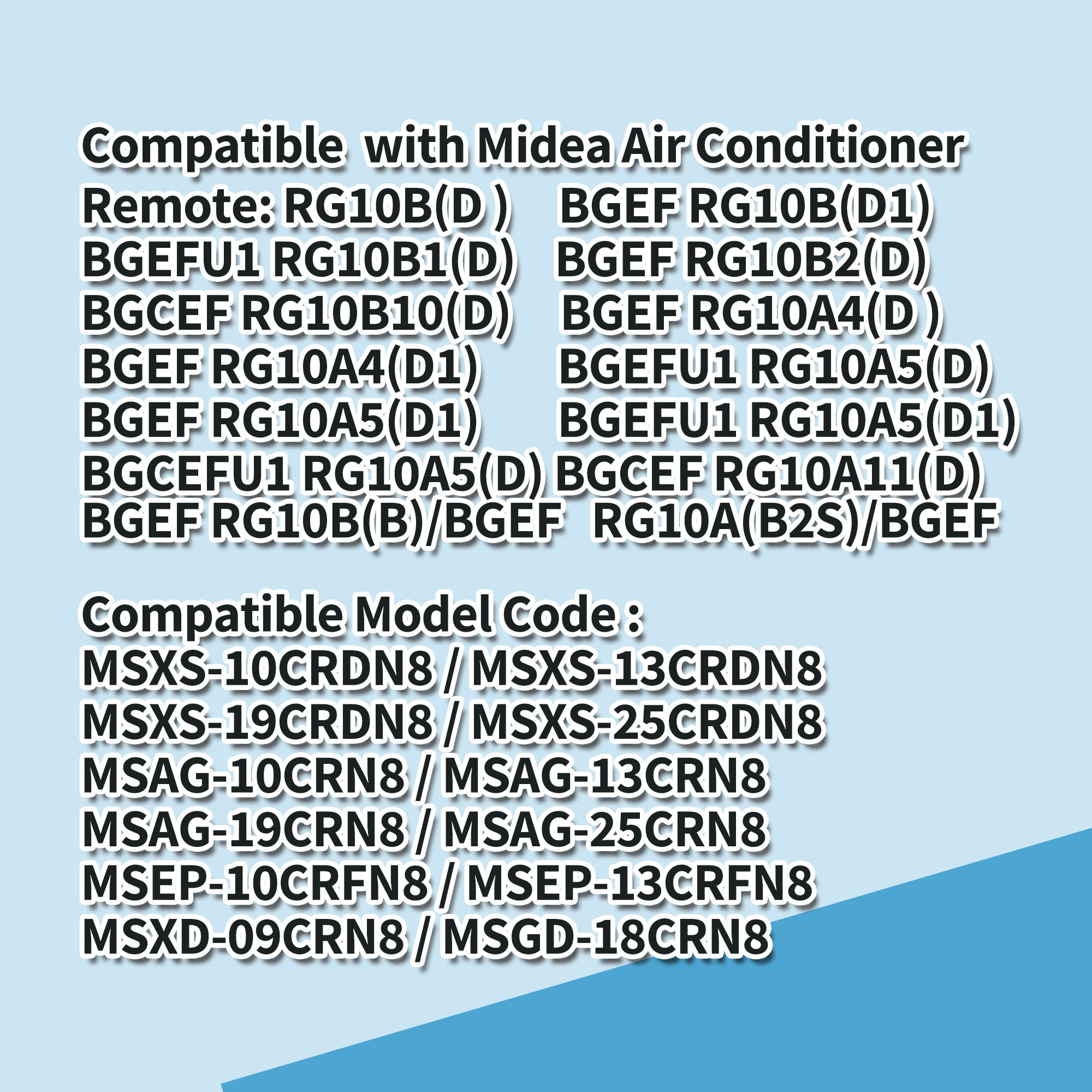 Midea Air Cond RG10B(B)/BGEF Compatible with Midea Air Conditioner ...