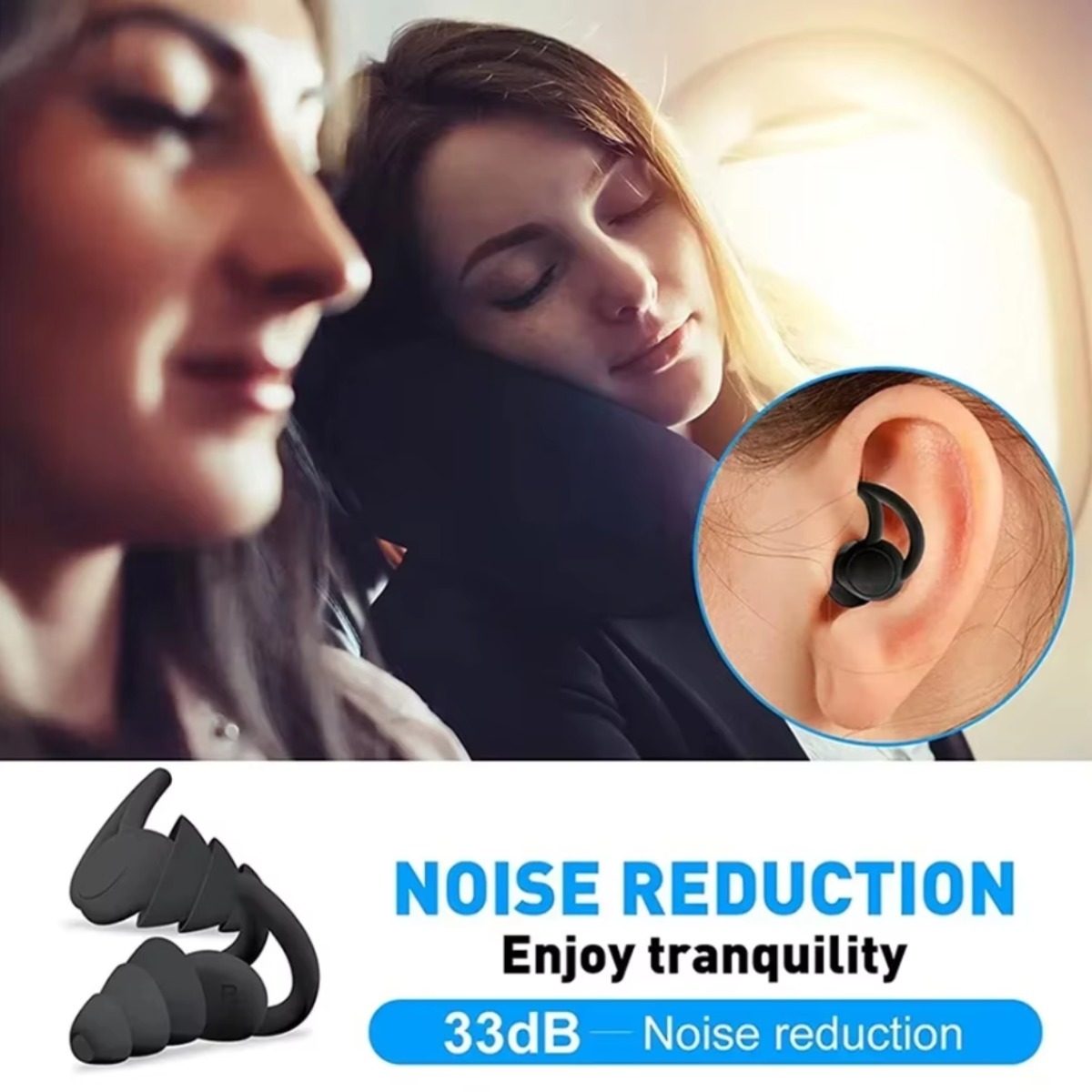 3 Layer Noise-proof Earplugs Swimming Caps Noise Reduction Earplug ...