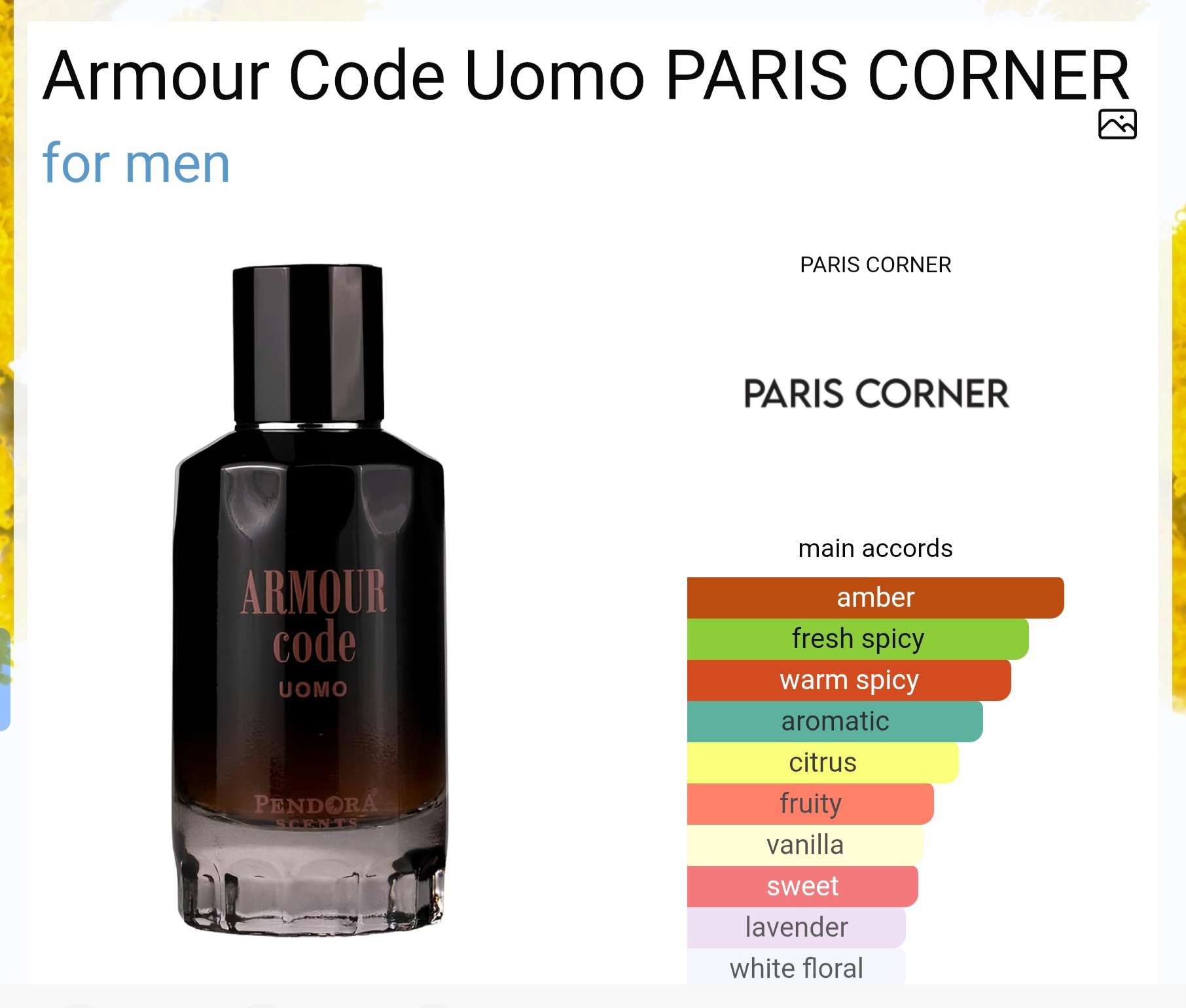 Armour Code Uomo PARIS CORNER for men perfume original from Dubai EDP ...