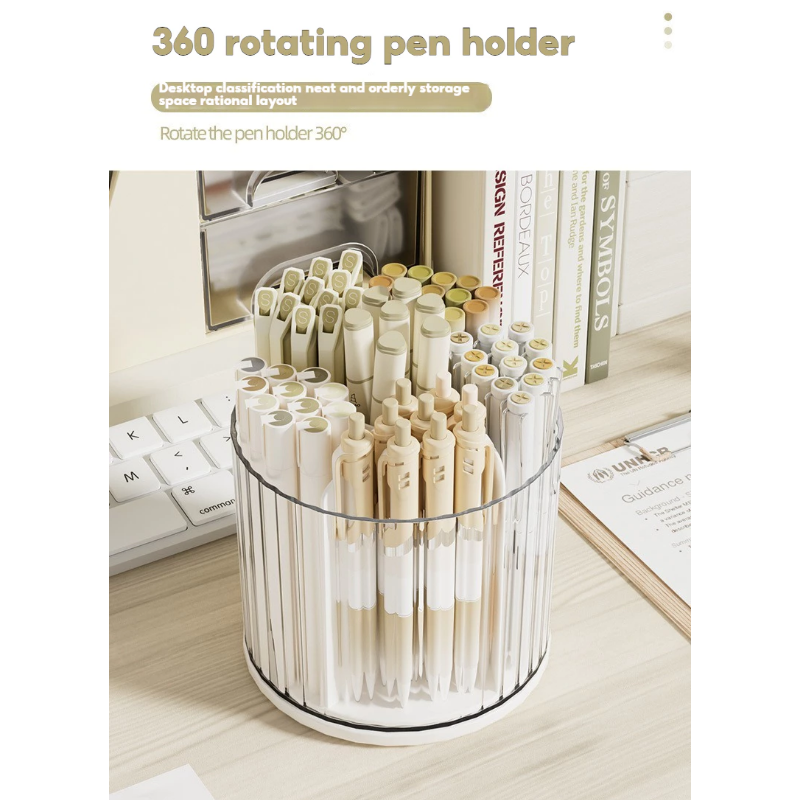 360 degree rotating desktop pencil box stationery storage box pen ...