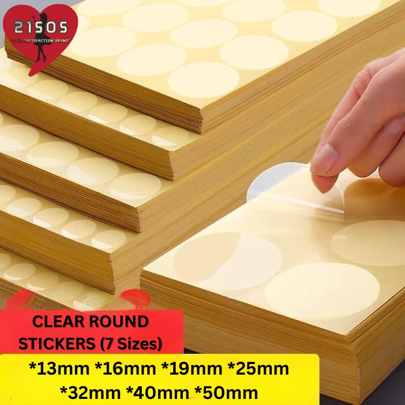 Clear Round Stickers PVC Sealing Transparent Sticker Strong Adhesive ...