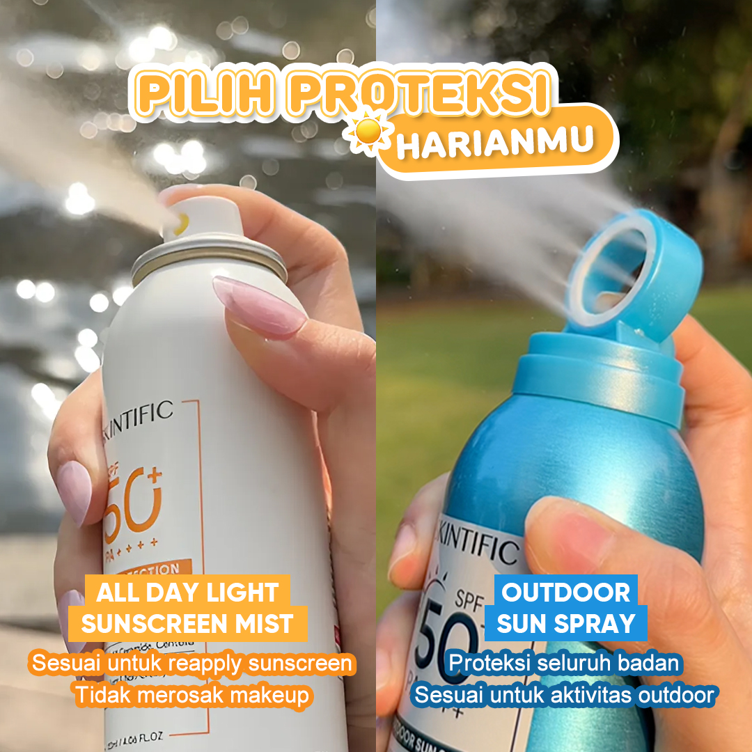 SKINTIFIC Outdoor Sun Spray 250ml Sunscreen Mist SPF50+ PA++++ Light ...