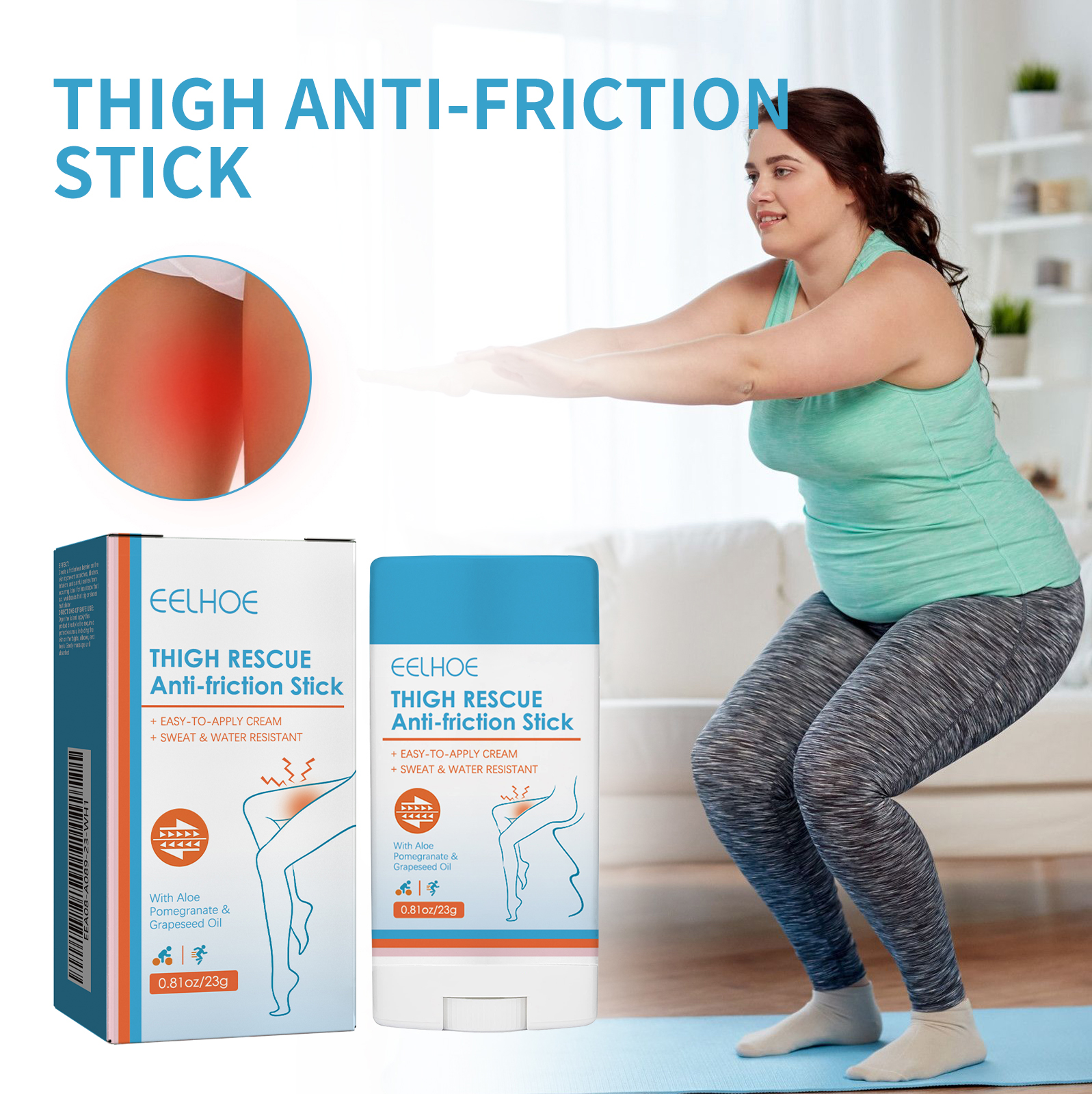 Thigh Rescue Anti-Friction Stick 23g Anti-Friction Stick To Relieve ...
