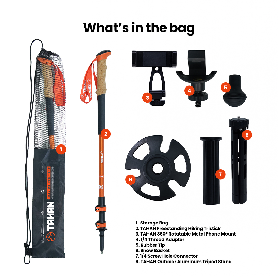 TAHAN Freestand Hiking TriStick - 2-in-1 Hiking Stick & Tripod ...