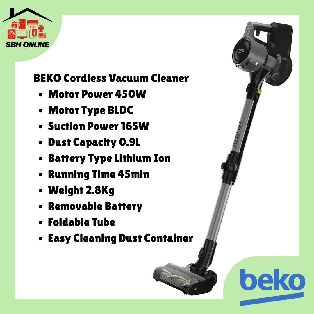 BEKO CORDLESS VACUUM CLEANER (450W MOTOR POWER / 165W SUCTION POWER ...