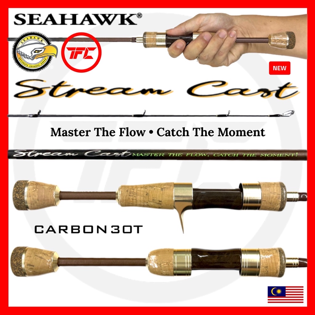 SEAHAWK STREAM CAST Baitcast & Spinning Rod Single Hand BC Casting ...