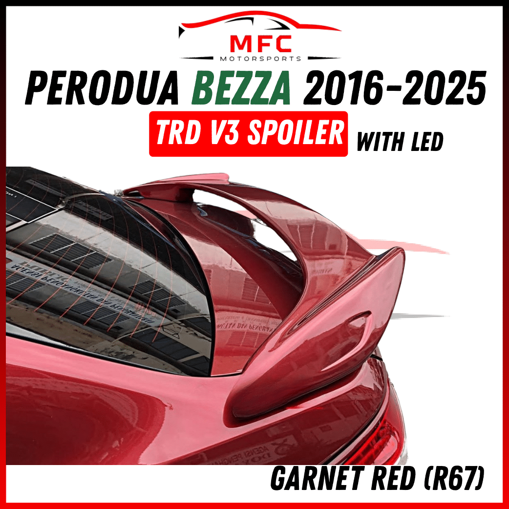 Perodua BEZZA 2016-2025 TRD V3 Spoiler with LED brake light【READY STOCK ...