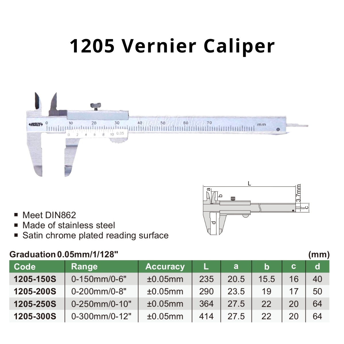 INSIZE Digital Caliper Measuring Tool 1108-150 / 1108-200 / 1108-3 ...