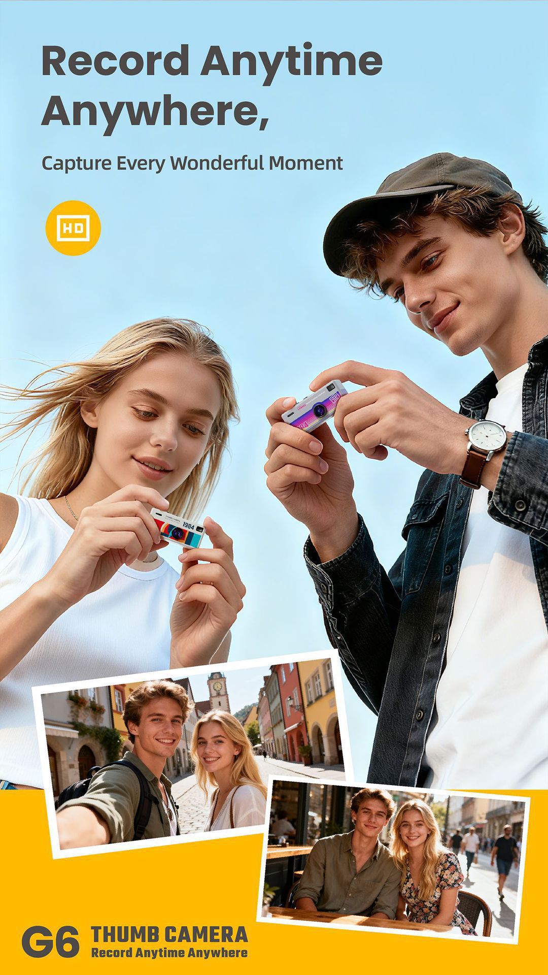 Retro Mini Camera 1080P HD Portable Indoor/Outdoor Small Digital Camera ...