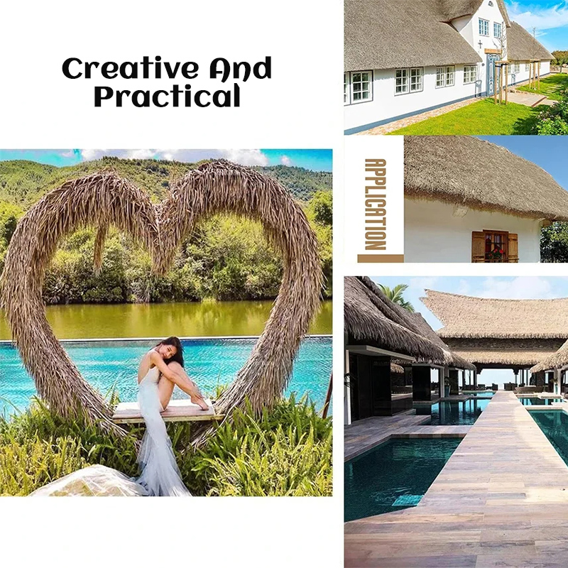 TikTok Viral 10K+ Fireproof Waterproof Thatched Roof Tiles Artificial ...