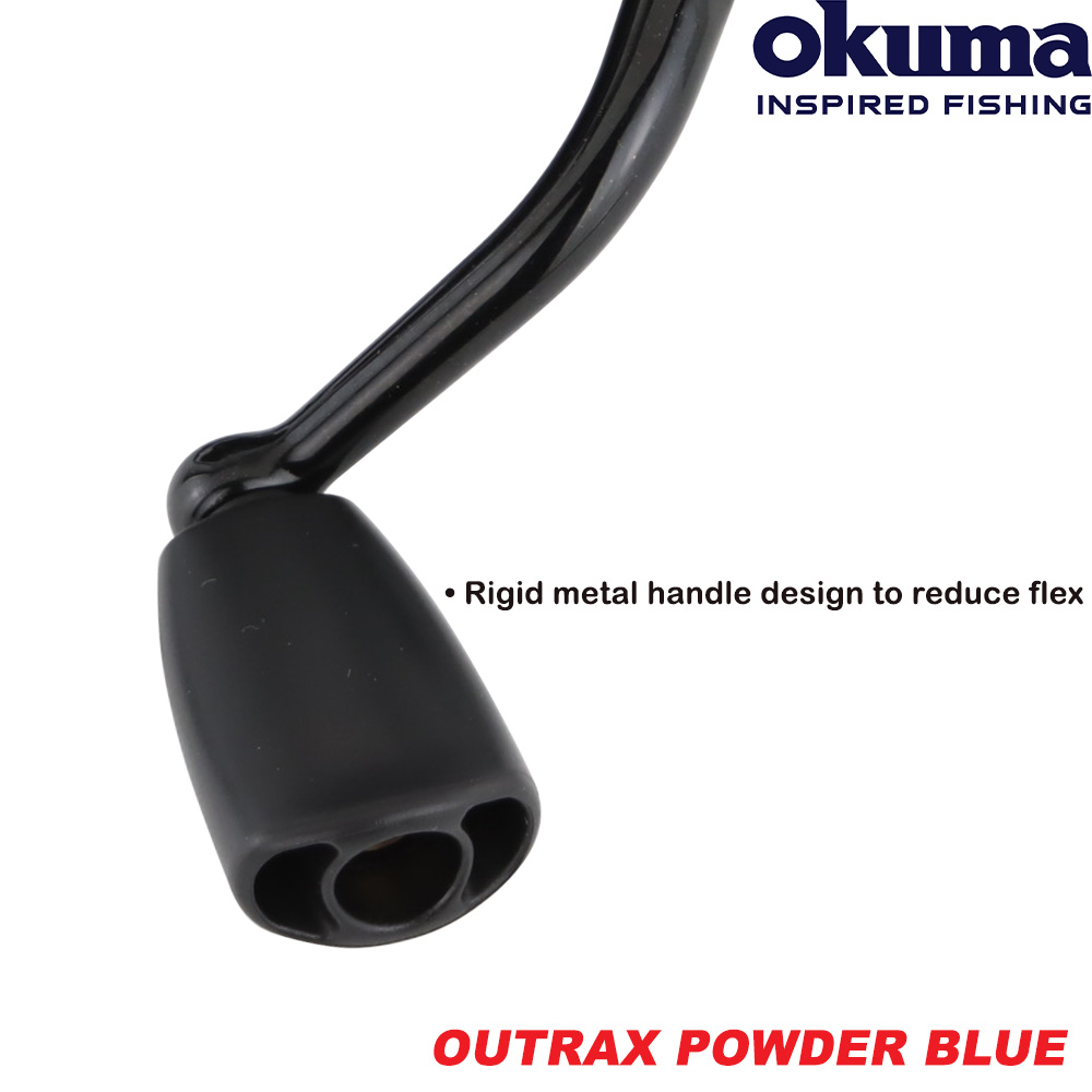 OKUMA OUTRAX Powder Blue 5-9kg Drag Power Spinning Reel Mesin Pancing ...