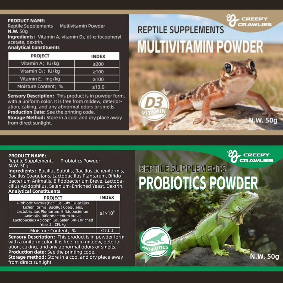 Creepy Crawlies Reptile Calcium D3 Reptile Nutrition Powder Leopard ...