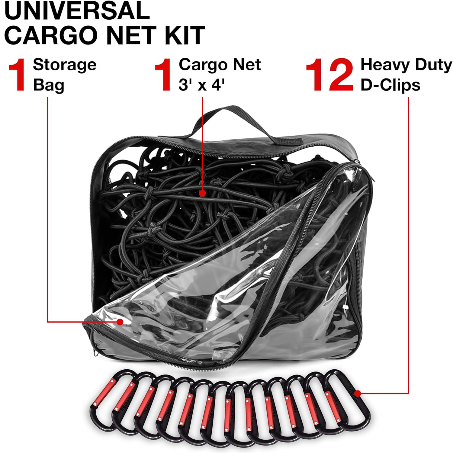 4X6 Cargo Net Bungee Car Pickup Truck Net Penutup Mesh Trak Luggage ...
