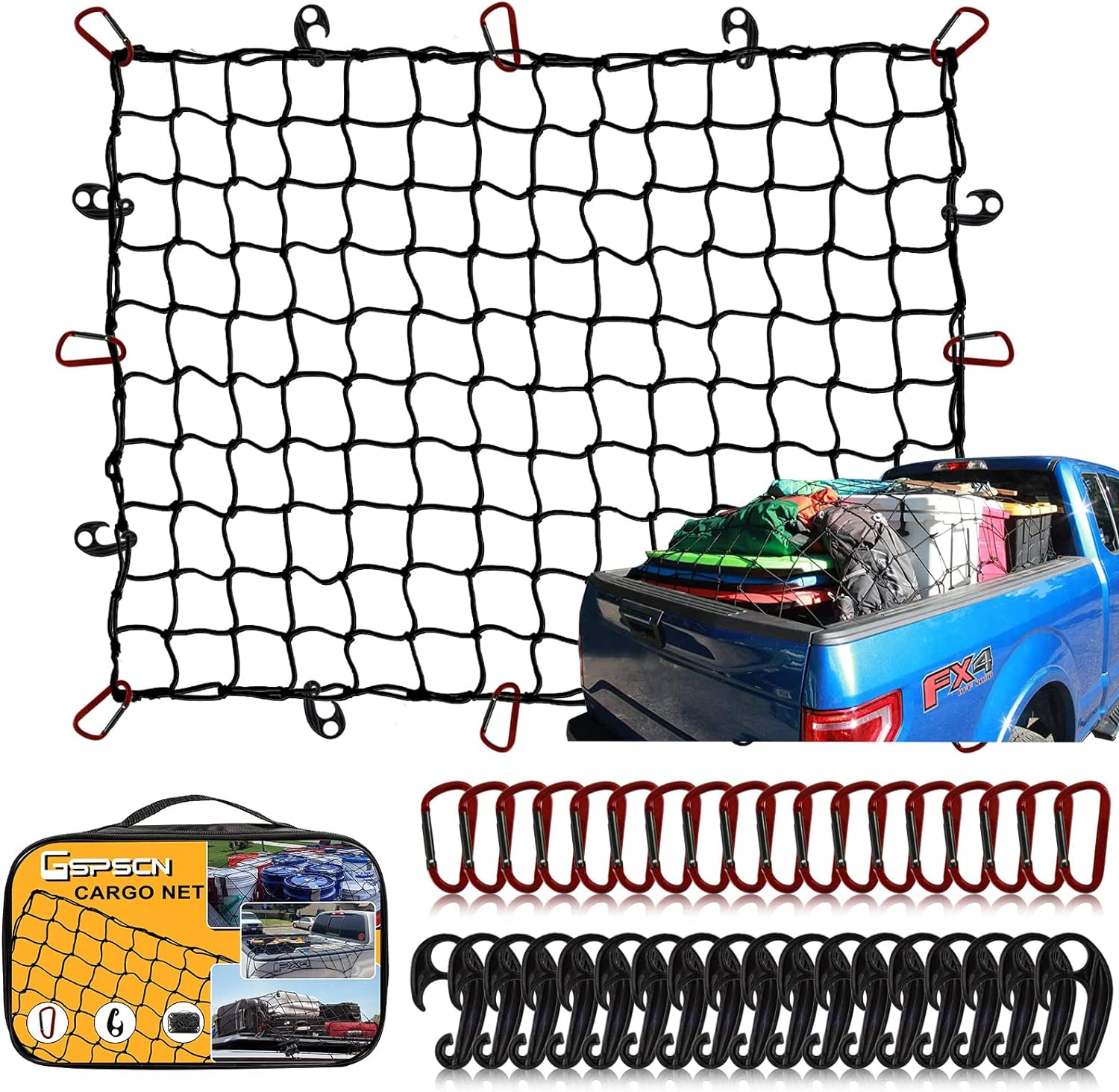 4X6 Cargo Net Bungee Car Pickup Truck Net Penutup Mesh Trak Luggage ...