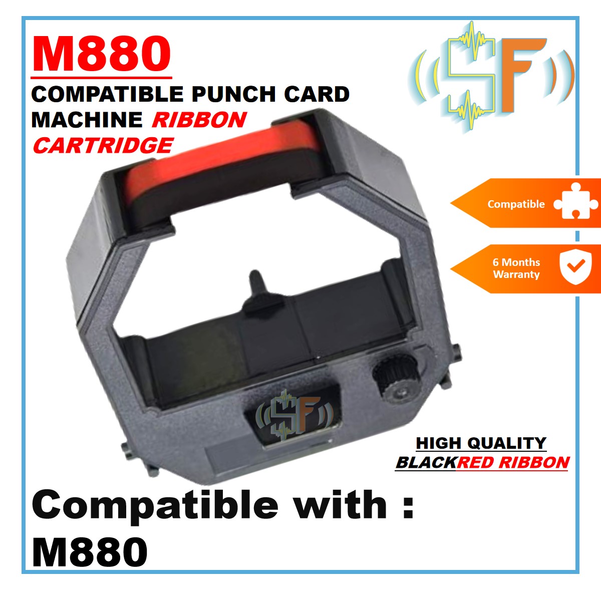 Timozia M880 Compatible Ribbon Cartridge Punch Card Machine Time ...