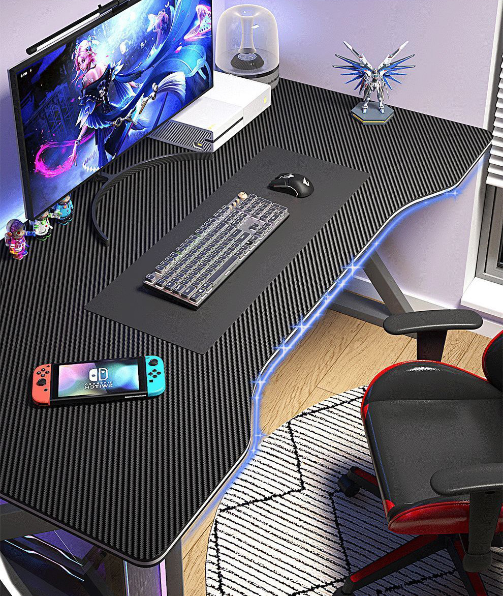 160/120CM Gaming Table Upgrade Carbon Matt Anti-Scratch PC Table Meja ...