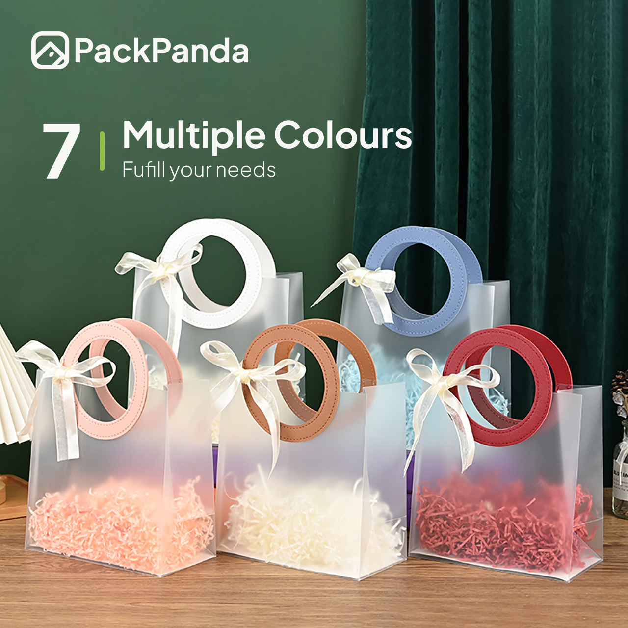 Frosted Plastic Bag Door Gift Round Handle Beg Goodies Kahwin Beg ...