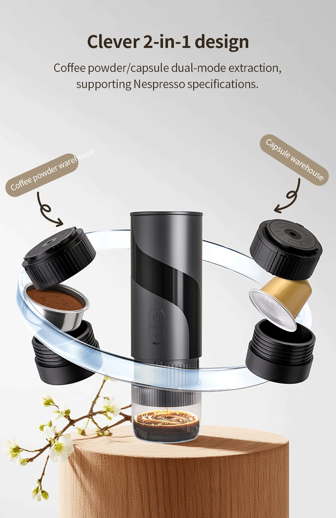 Cliton Portable Espresso Coffee Machine | Mini Coffee Maker ...