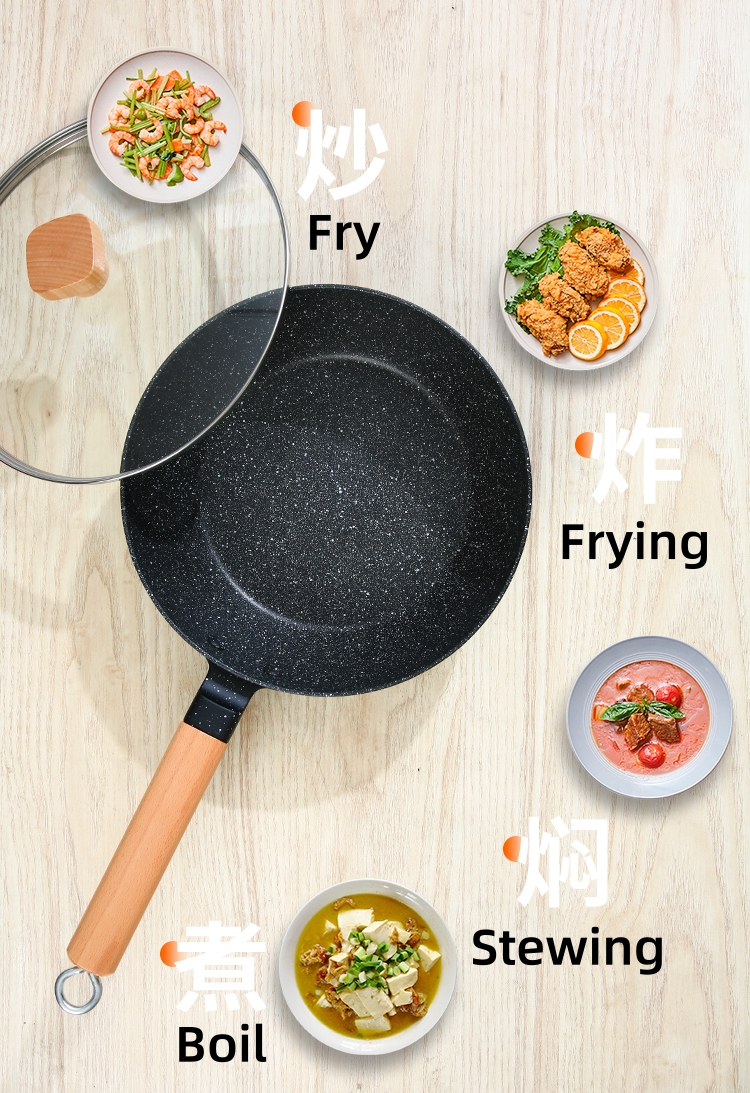 Periuk Non-stick pan 20CM/24CM/28CM Wok Deep Frying stewing braising ...