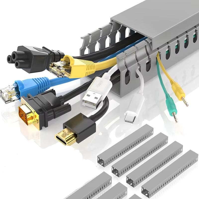 25*25mm Length is 1m grey PVC Open-Slot Cable Duct-Home Office Wiring ...