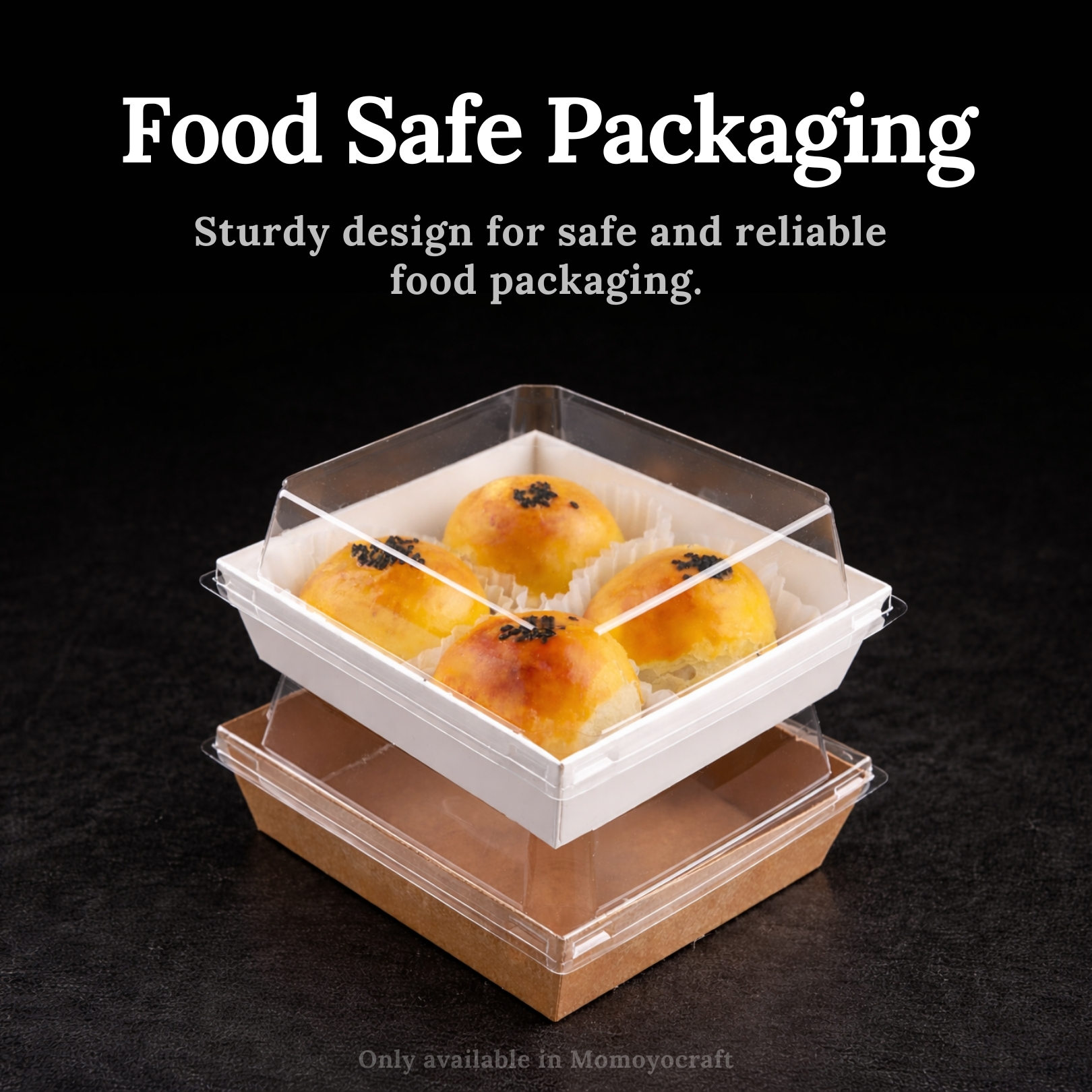 Momoyocraft Premium Kraft Cake Box Square Rectangular Clear Lid Bakery ...