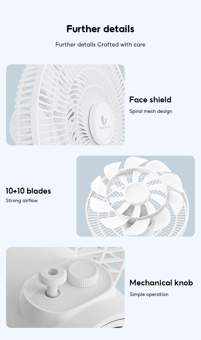 HAN RIVER 20 Blade Kipas Berdiri Electric Stand Fan Adjustable Fan ...