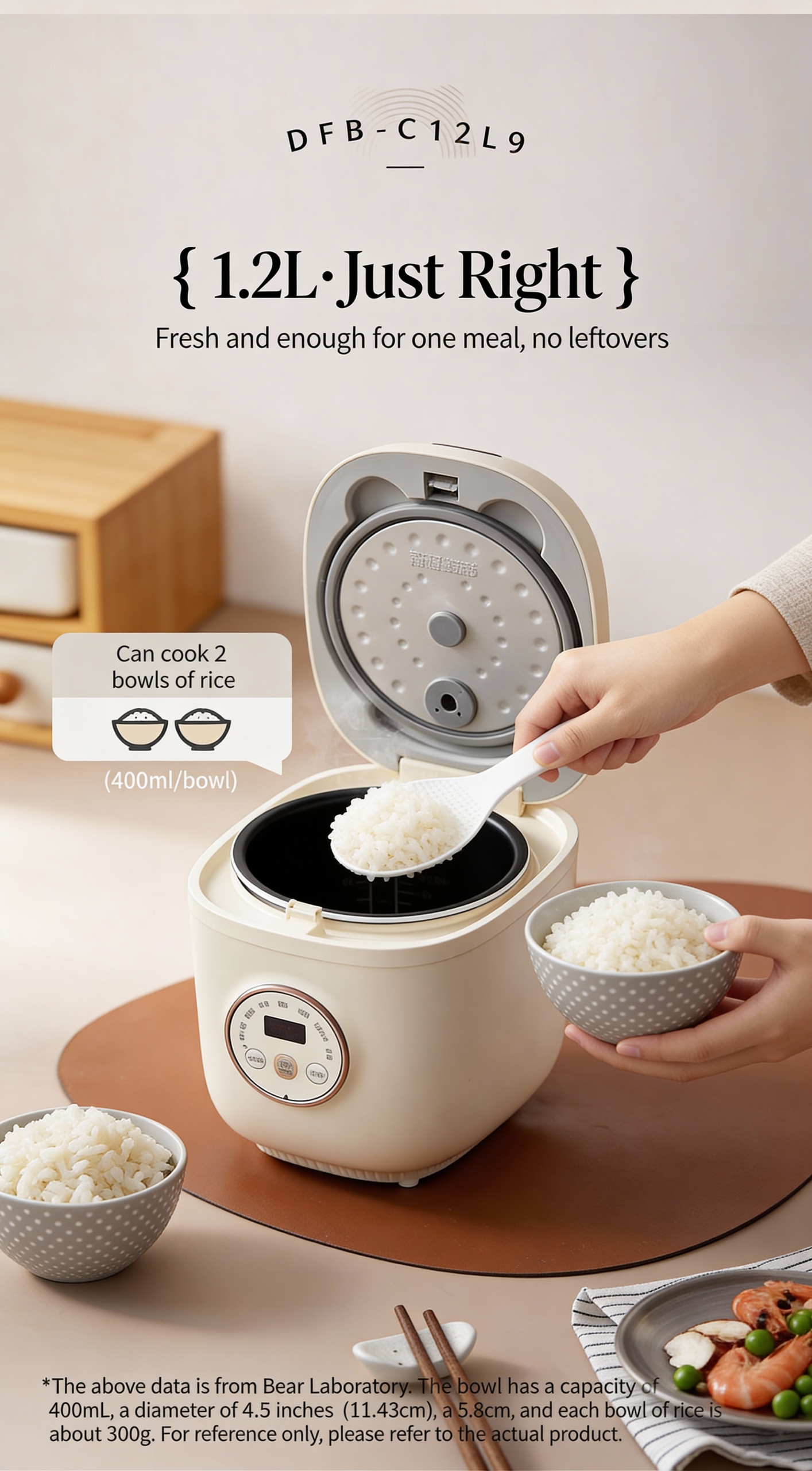 Bear Mini Rice Cooker, Smart, Non-stick Inner Pot, Multifunctional for ...