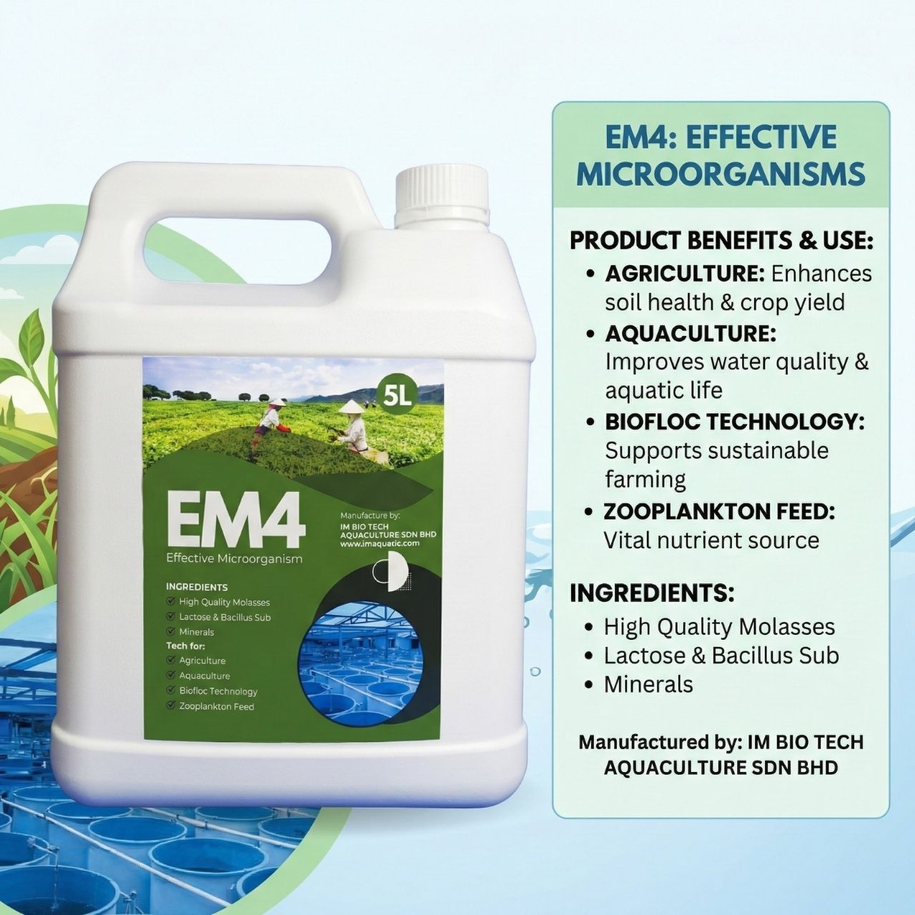 (5LITER) EM4 AKTIF Effective Microorganisms EM4 Penternakan EM ...