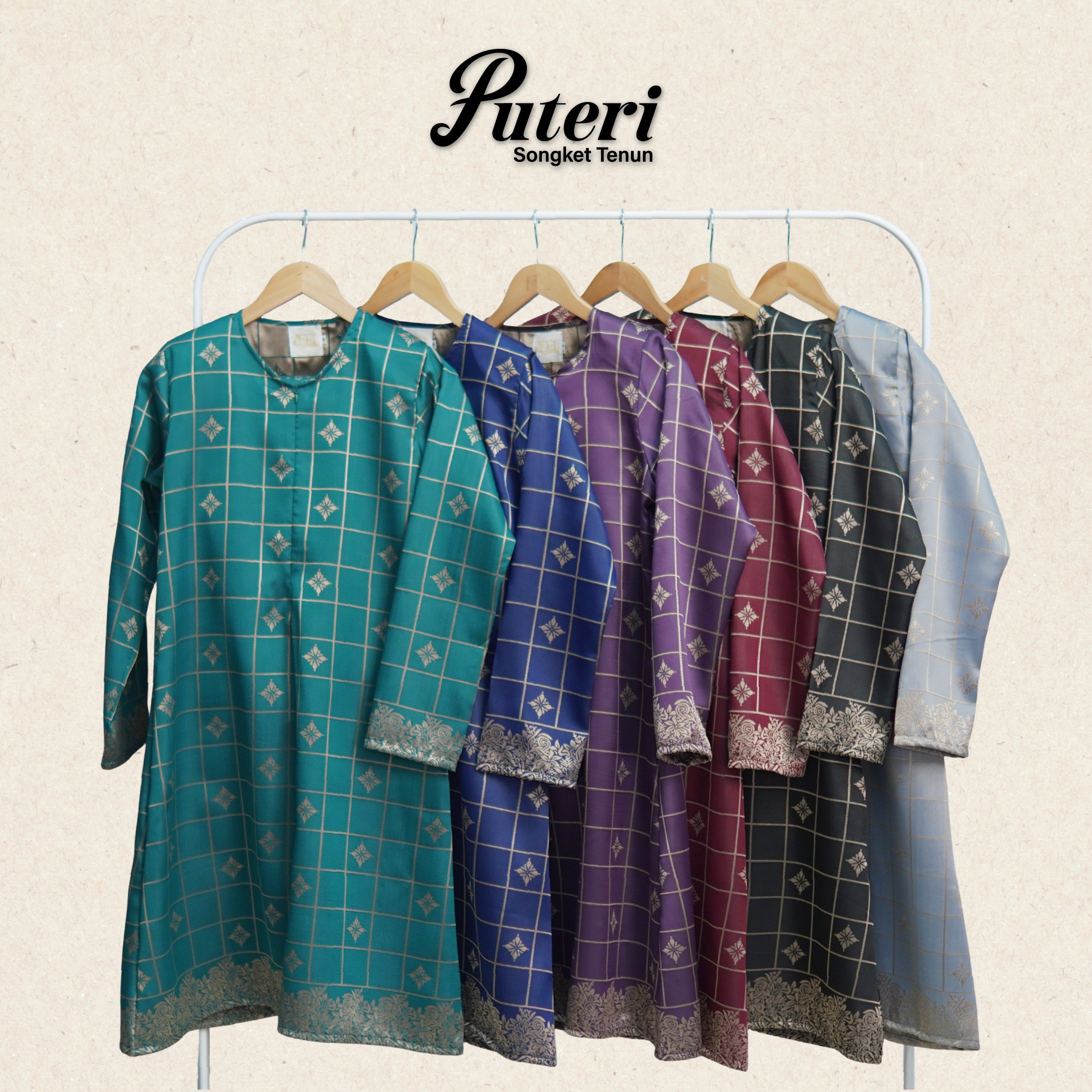 RAYA 2026 | ADEL Baju Kurung Riau Puteri Songket Tenun Moden Set ...