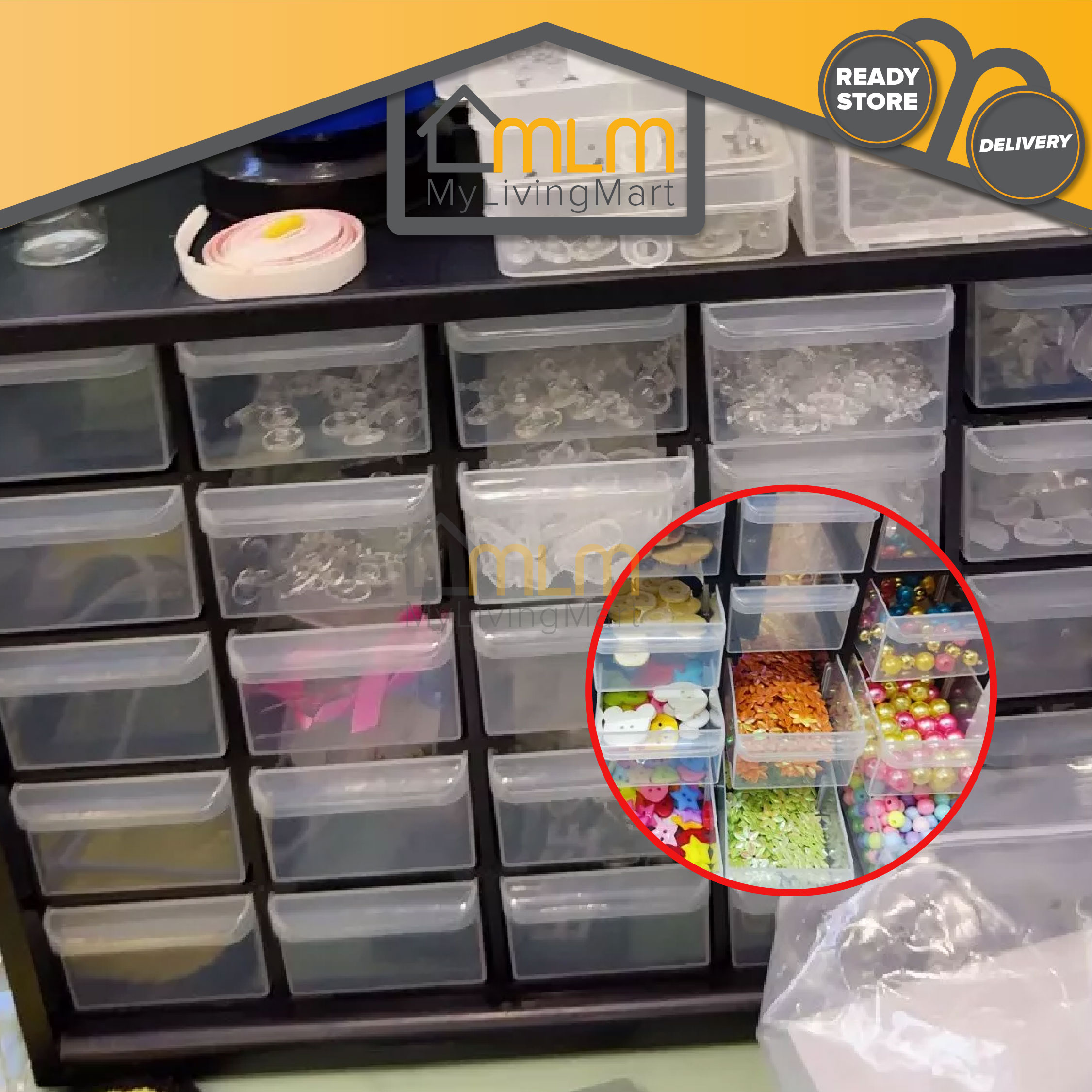25 Drawers Heavy Duty Stackable Hard Plastic Small Drawer Multi ...