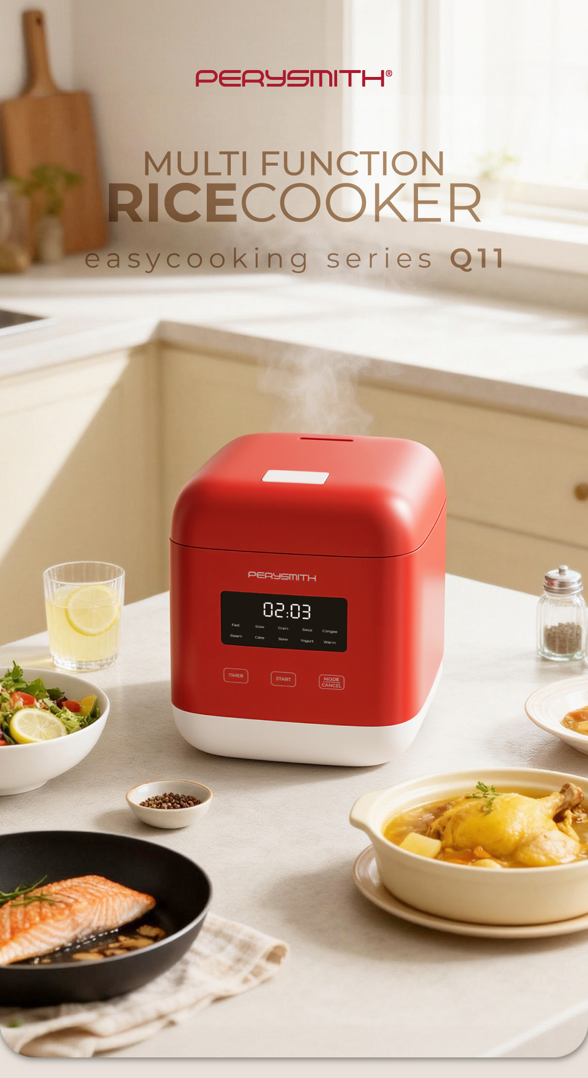 PerySmith Q11 Multi Function Rice Cooker EasyCooking Series | Shopee ...
