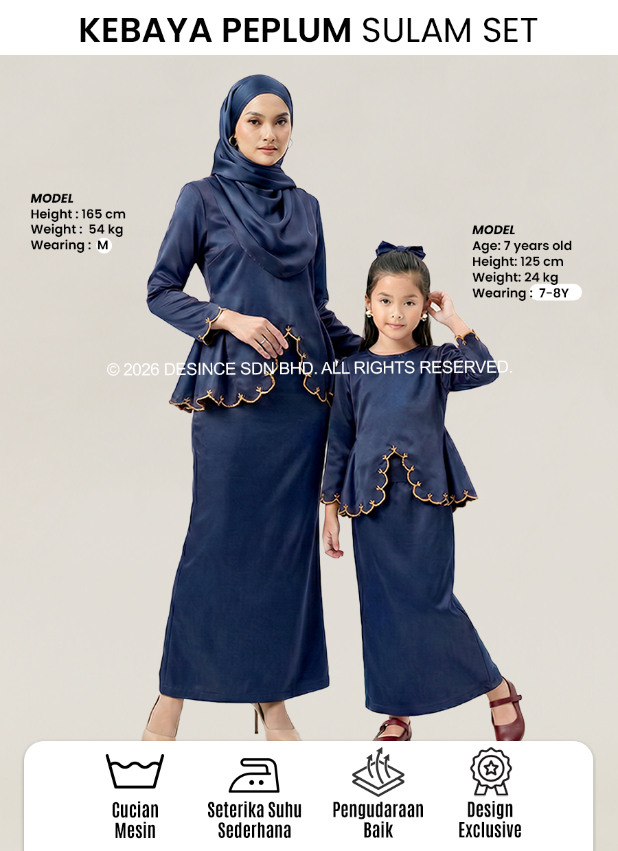 DESINCE Sedondon Series Set Kurung Peplum Sulam Design on Sleeve Cuff ...