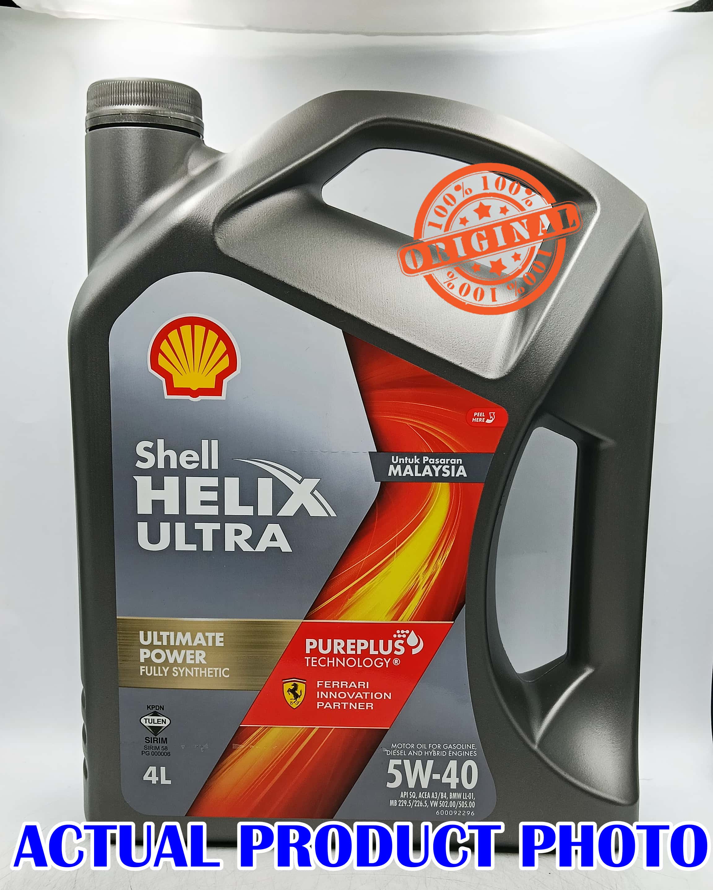 S2U Original Engine Oil Shell Helix Ultra 5W-40 Fully Synthetic 4L ...