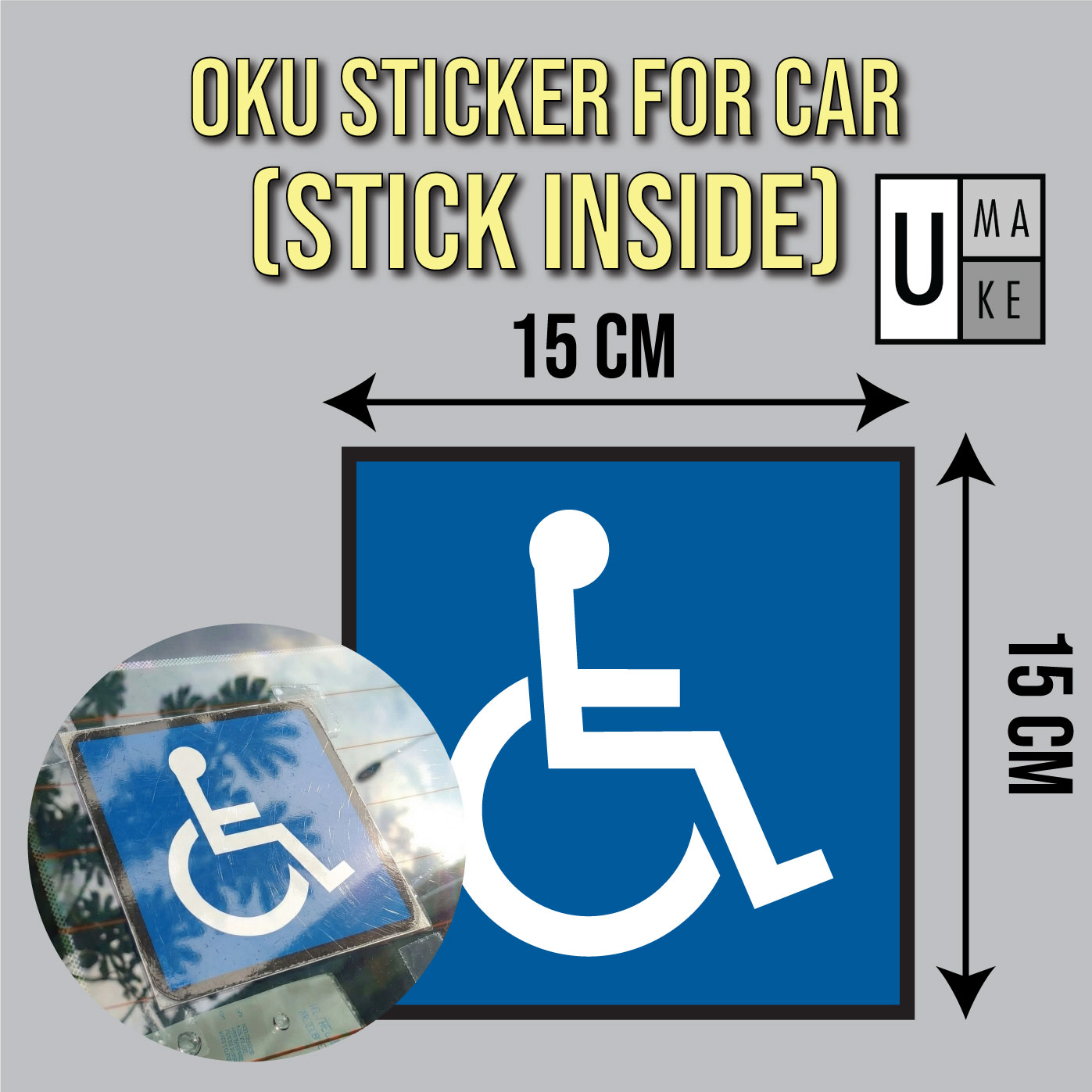 OKU sign sticker, OKU car sign, OKU Windscreen Sticker | Shopee Malaysia