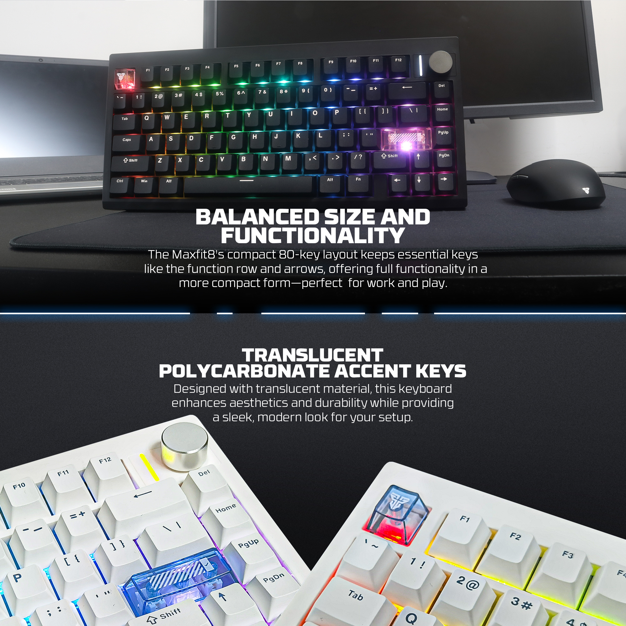 Fantech Maxfit8 MK921 Wireless Mechanical Keyboard | 75% 80 Key | ARGB ...