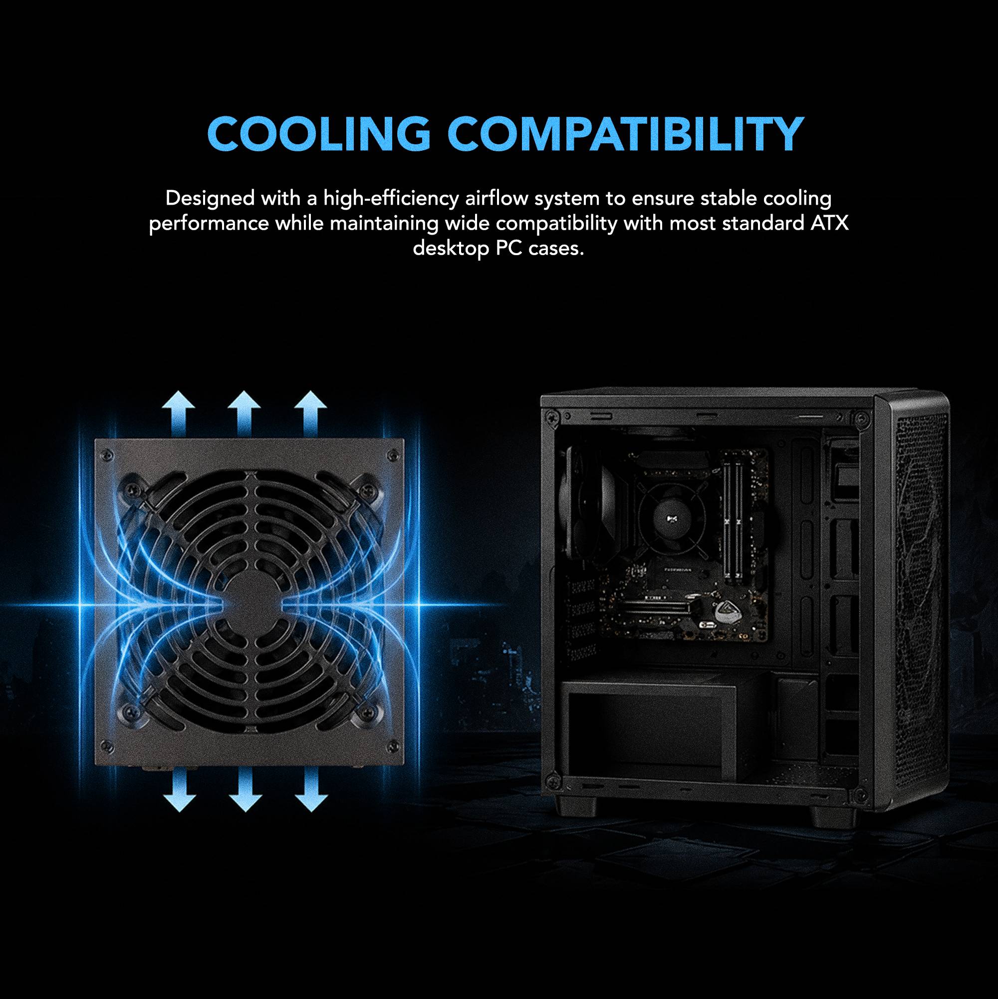 Juice Up CorePower 24-Pin ATX Power Supply 550W PSU / Stable Output 12V ...