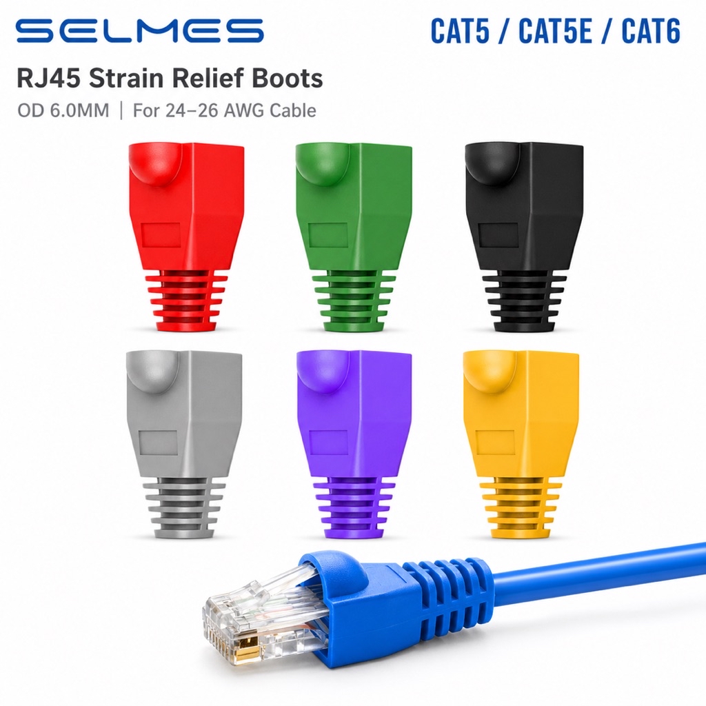 RJ45 Ethernet Network Cap SELMES OD 6.0MM LAN Strain Relief Boots ...