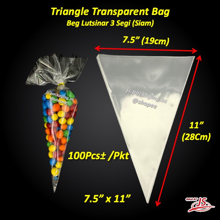 IPP 3 Segi Siam Triangle Transparent Bag /Triangle Plastic Bags/Plastic ...