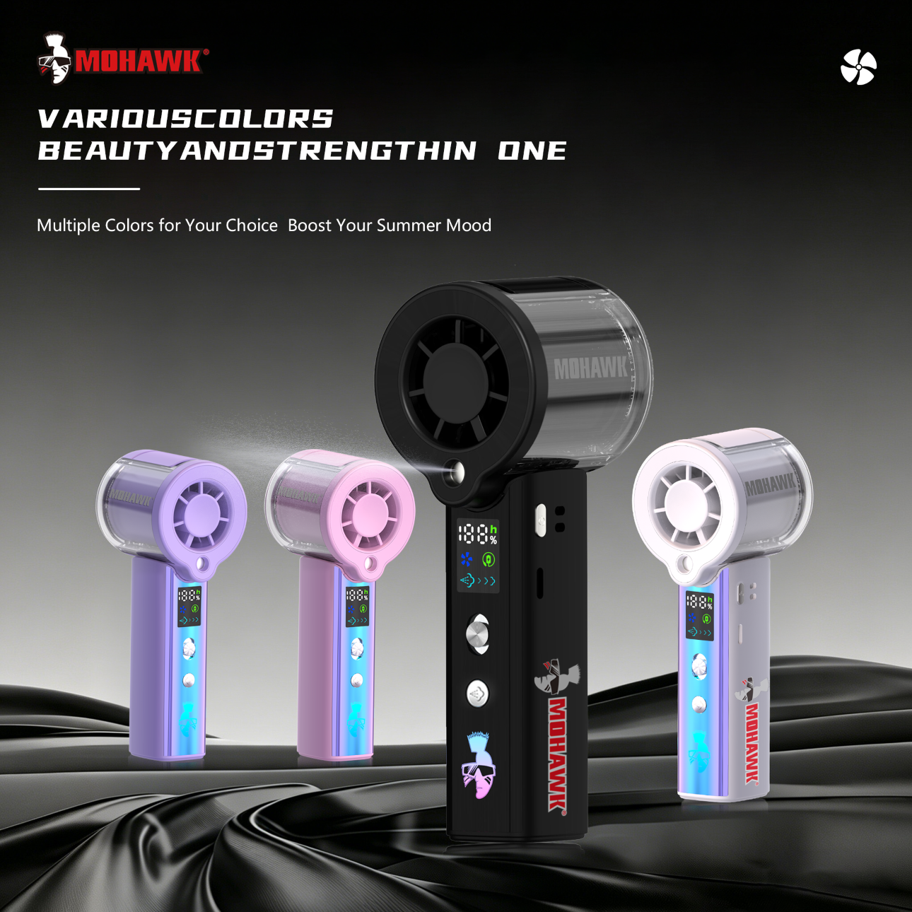 Mohawk F1 Kipas Tangan Mist Fan Cooling | 3000mAh Rechargeable | 100 ...