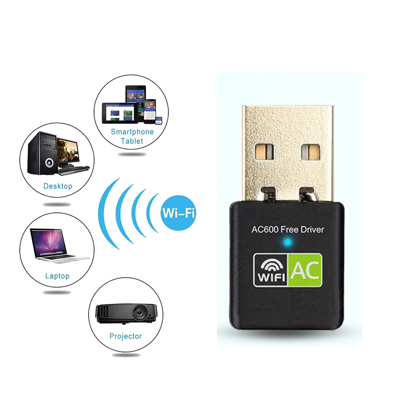 🔥High Speed Wifi Adapter 600Mbps Dual Band 5G+2.4Ghz Wireless USB ...