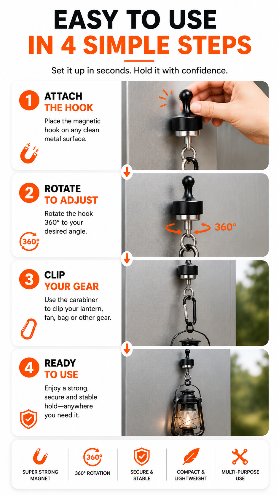 Strong Magnetic Clip for Tent or Flysheet Magnet Clip Hanger Free ...
