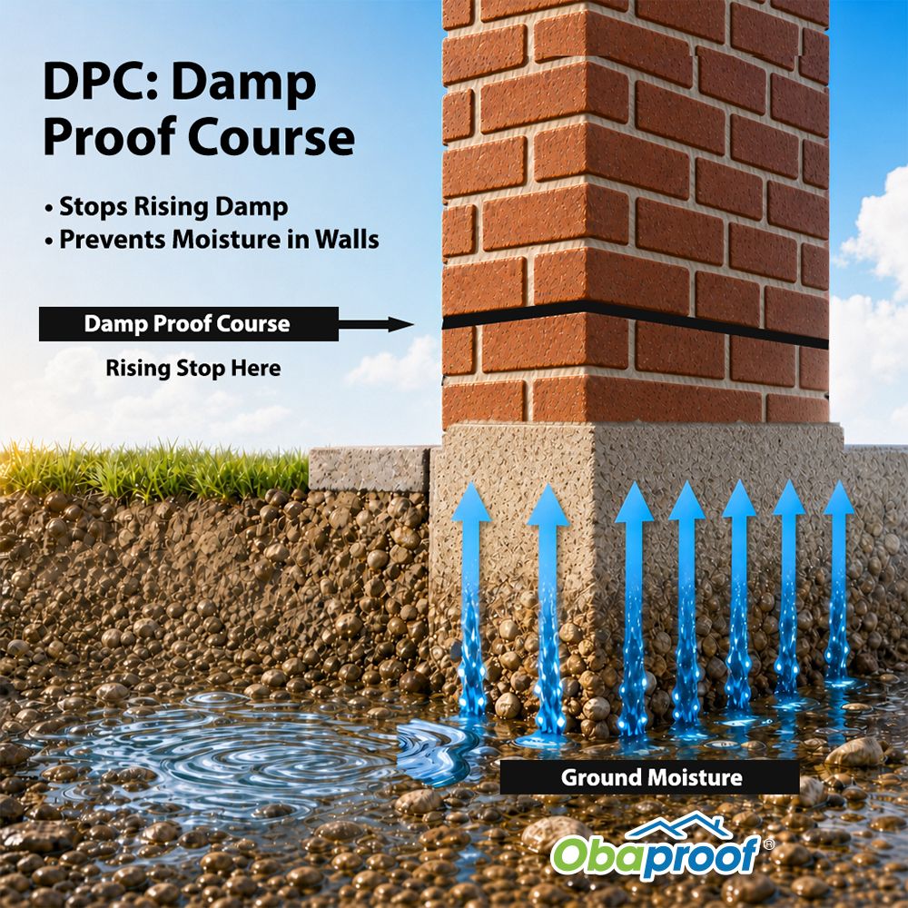 OBAPROOF DPC Damp Proof Course Brick Wall Rising Damp Moisture Barrier ...