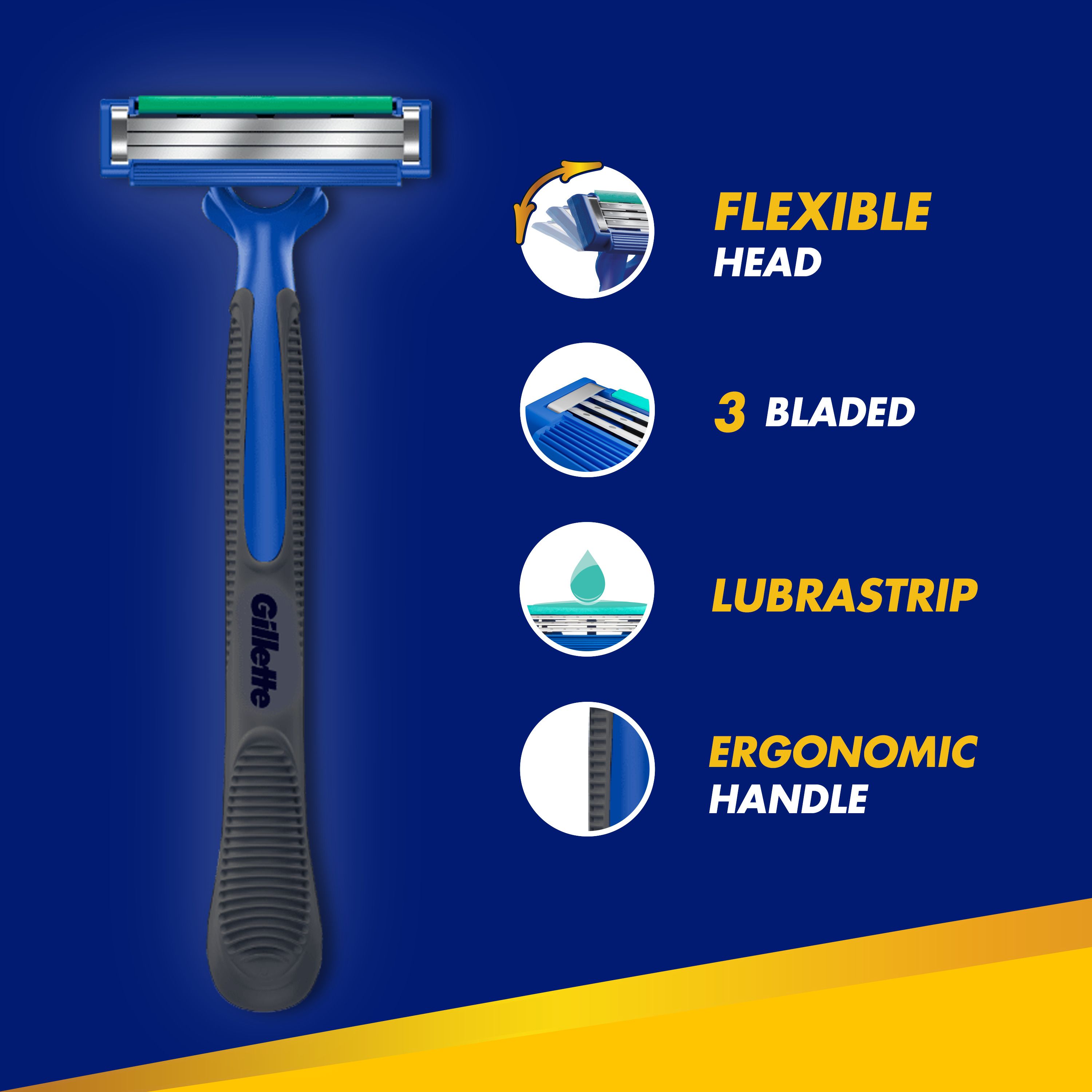 Gillette Blue 3 Flexi - 1 Disposable Razor | Shopee Malaysia